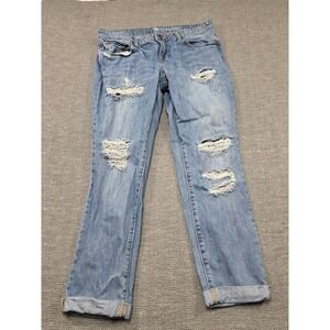 Gap Sexy Boyfriend Fit Distressed Light Wash Denim Jeans Women Size 8 29
